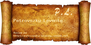 Petrovszky Levente névjegykártya