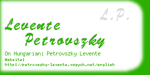 levente petrovszky business card